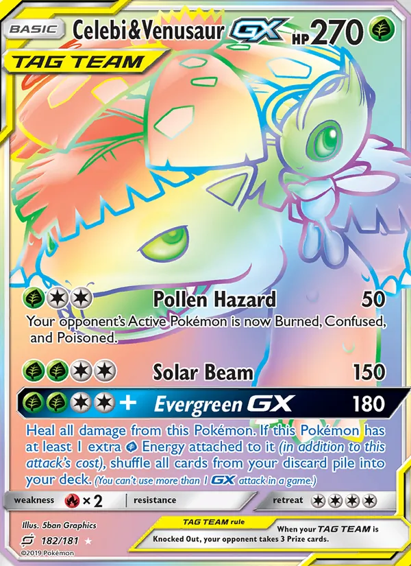 Celebi & Venusaur GX 182 · Team Up