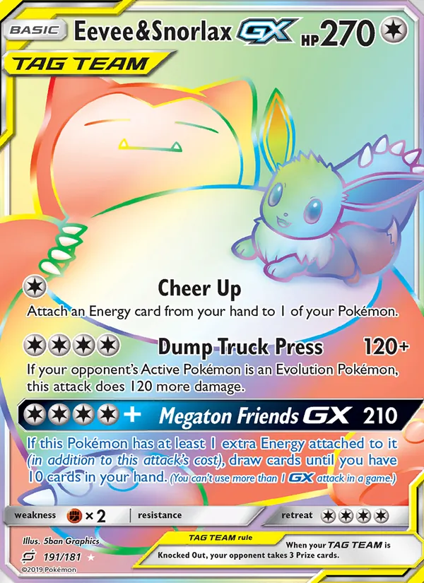 Eevee & Snorlax GX 191 · Team Up