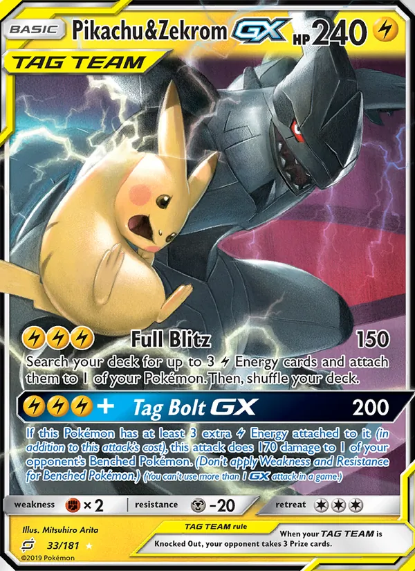 Pikachu & Zekrom GX 33 · Team Up