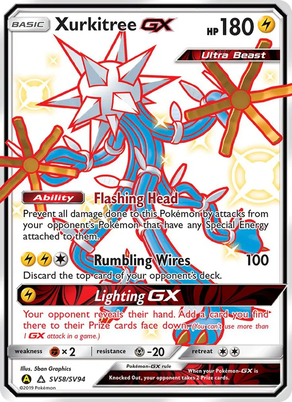Xurkitree-GX SV58 · Hidden Fates Shiny Vault