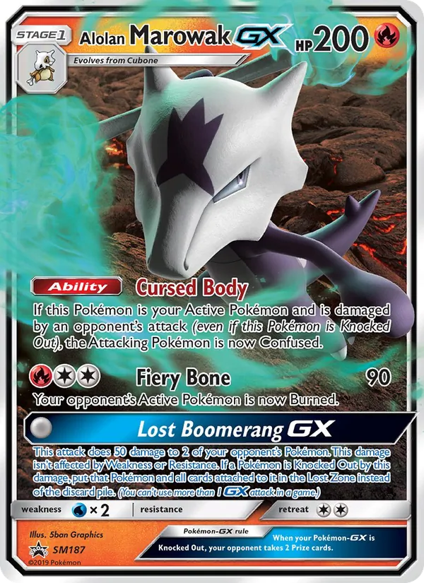 Alolan Marowak GX SM187 · SM Black Star Promos