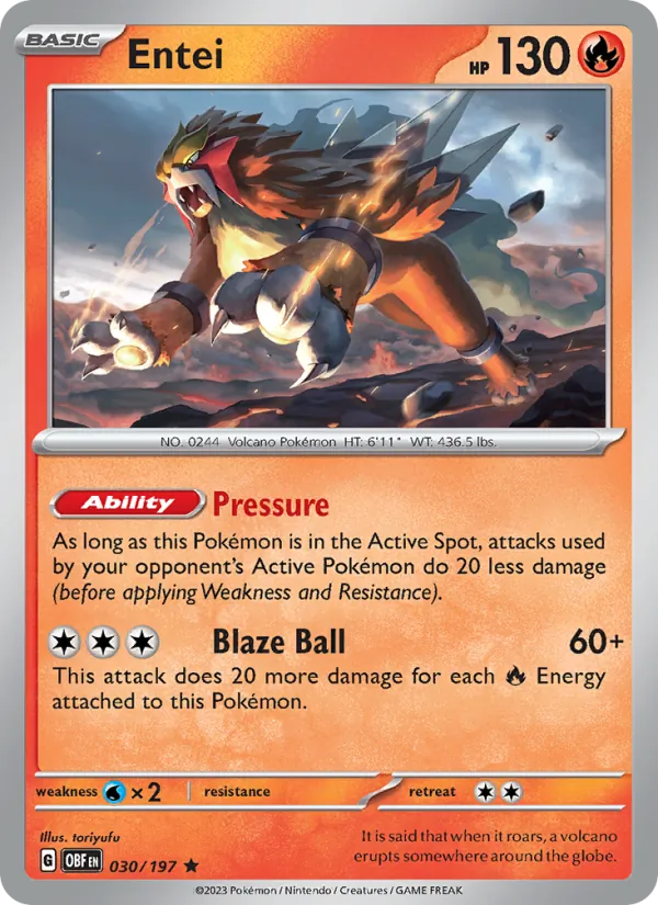 Entei 030 · Obsidian Flames