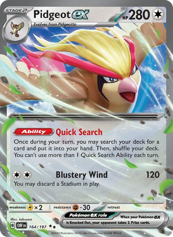 Pidgeot ex 164 · Obsidian Flames