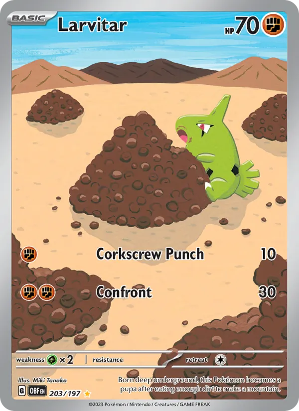 Larvitar 203 · Obsidian Flames