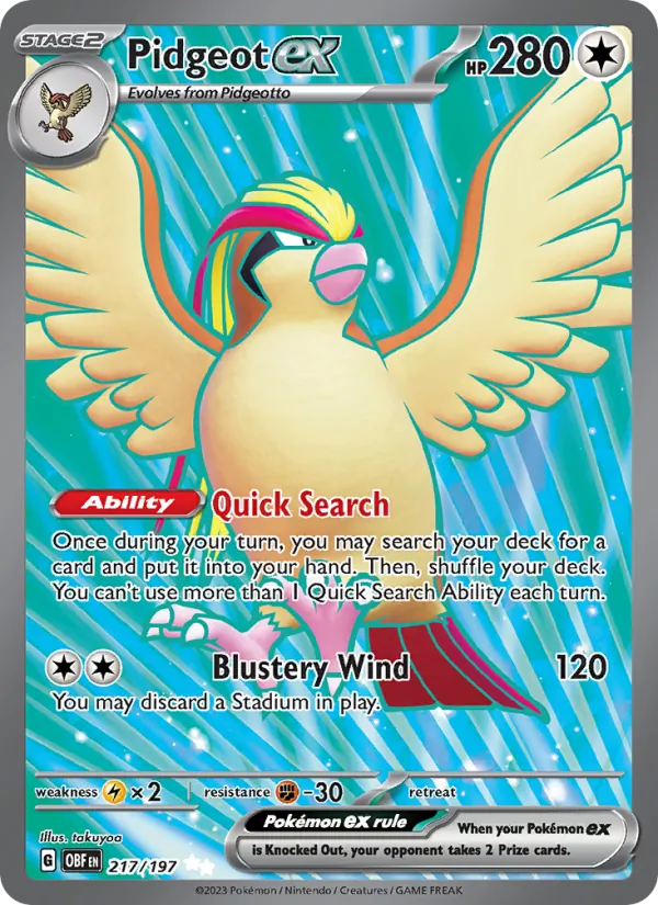 Pidgeot ex 217 · Obsidian Flames