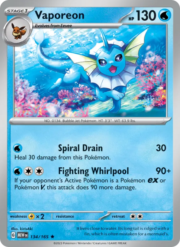 Vaporeon 134 · 151