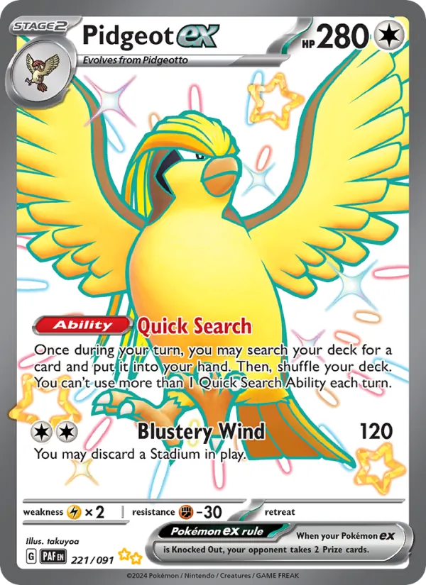 Pidgeot ex 221 · Paldean Fates