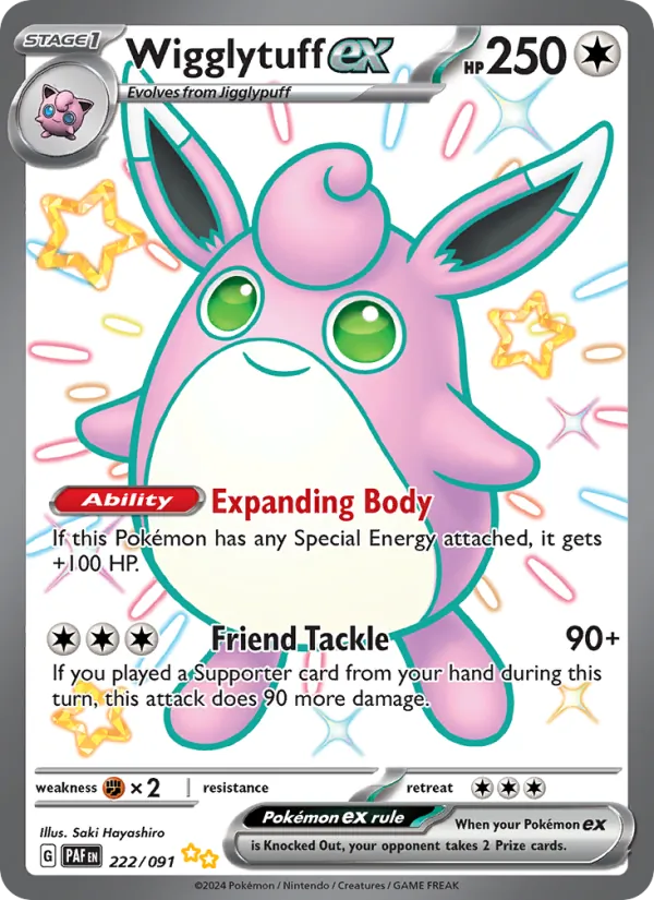 Wigglytuff ex 222 · Paldean Fates
