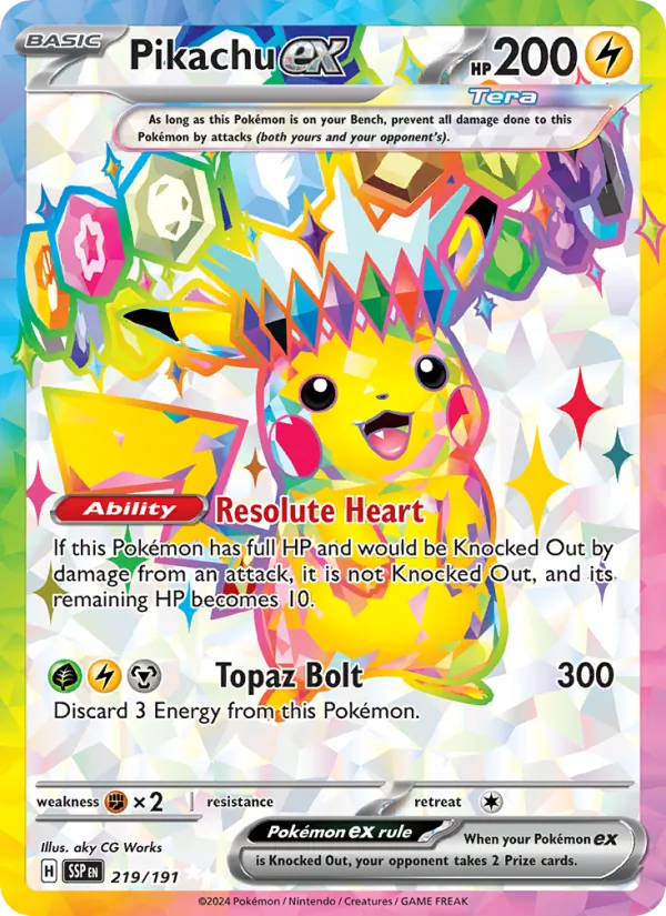 Pikachu ex 219 · Surging Sparks