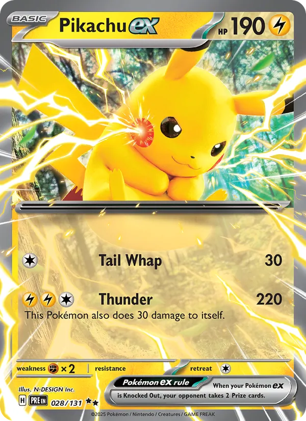 Pikachu ex 028 · Prismatic Evolutions
