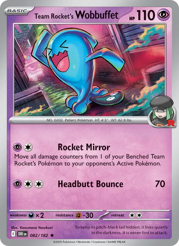 Team Rocket's Wobbuffet 082 · Destined Rivals
