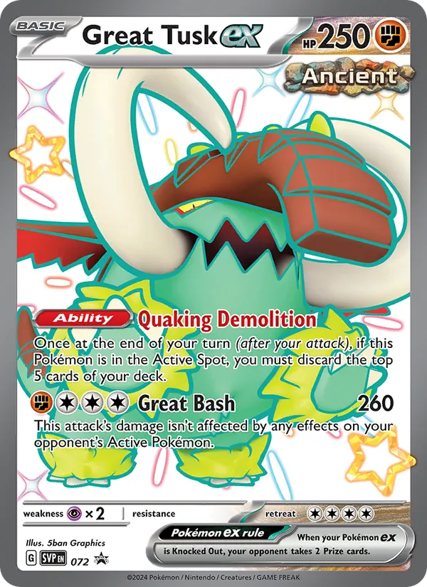 Great Tusk ex 072 · SVP Black Star Promos