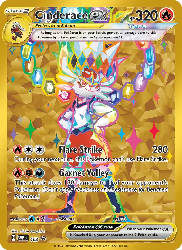 Cinderace ex 163 · SVP Black Star Promos