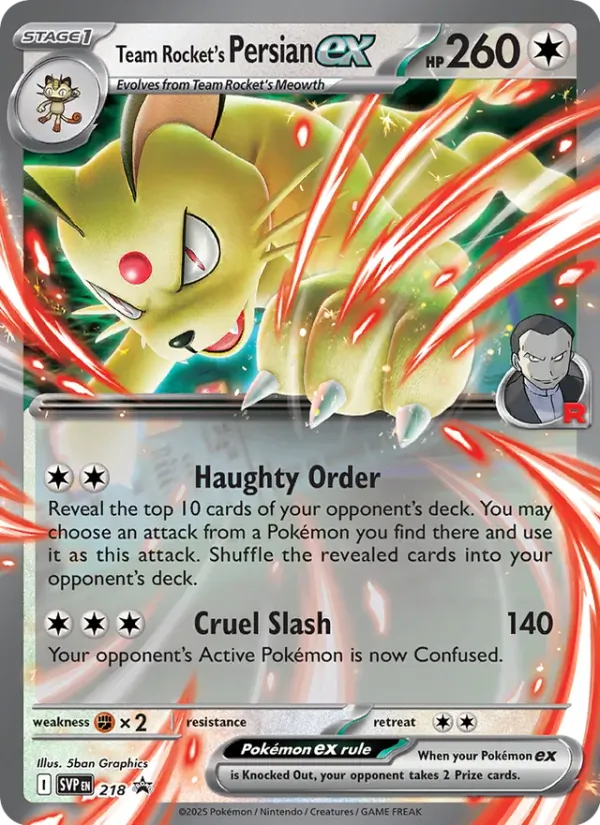 Team Rocket's Persian ex 218 · SVP Black Star Promos