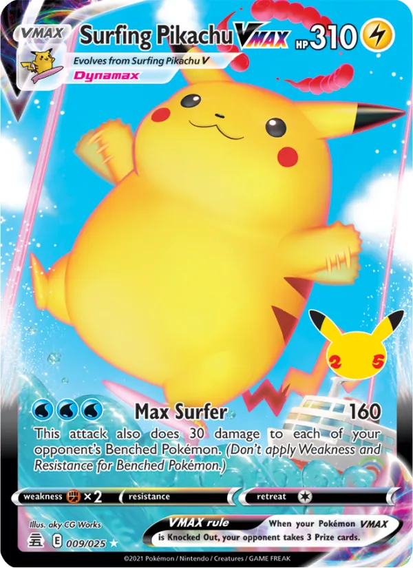Surfing Pikachu VMAX 9 · Celebrations