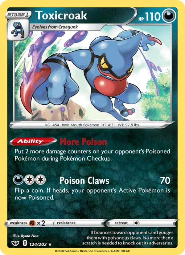 Toxicroak 124 · Sword & Shield