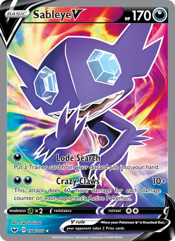Sableye V 194 · Sword & Shield
