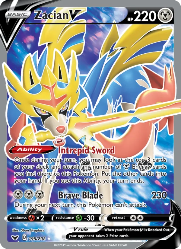 Zacian V 195 · Sword & Shield