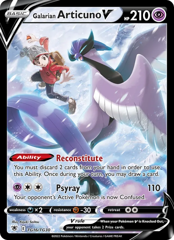 Galarian Articuno V TG16 · Astral Radiance Trainer Gallery