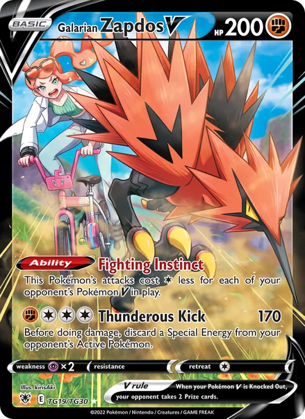 Galarian Zapdos V TG19 · Astral Radiance Trainer Gallery