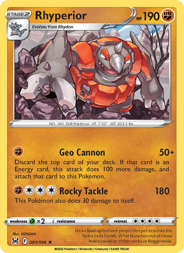 Rhyperior 091 · Lost Origin