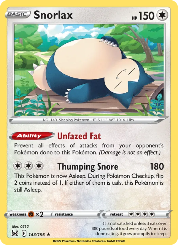 Snorlax 143 · Lost Origin