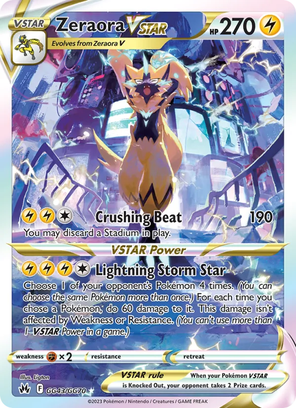 Zeraora VSTAR GG43 · Crown Zenith Galarian Gallery