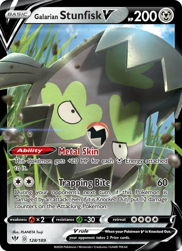 Galarian Stunfisk V 128 · Darkness Ablaze