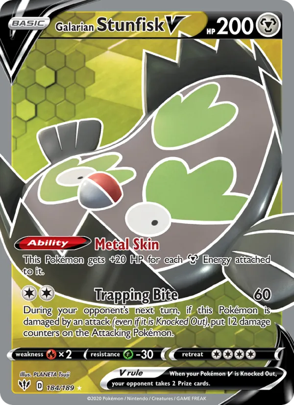 Galarian Stunfisk V 184 · Darkness Ablaze