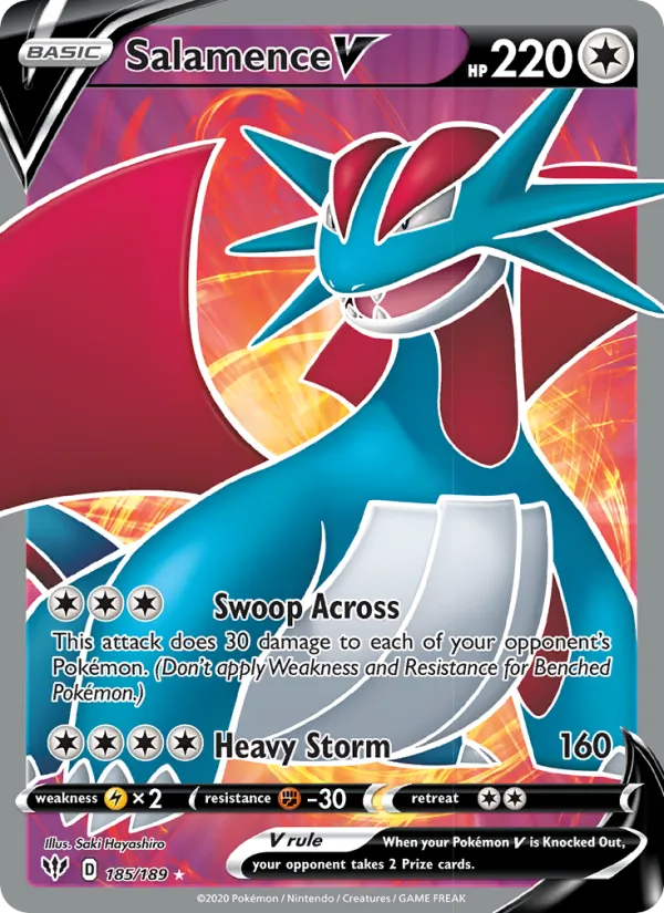 Salamence V 185 · Darkness Ablaze