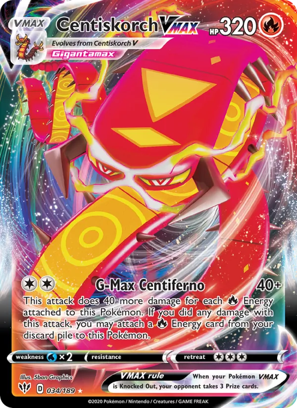 Centiskorch VMAX 34 · Darkness Ablaze