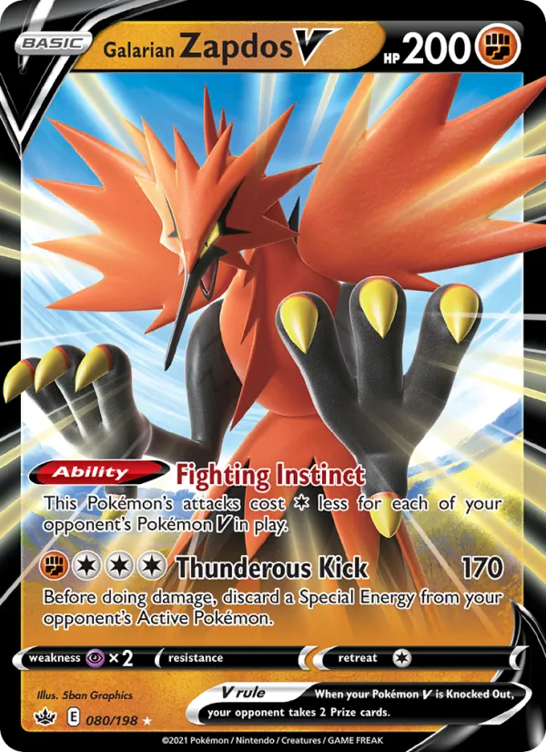 Galarian Zapdos V 80 · Chilling Reign