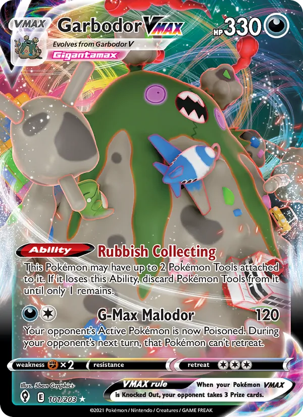 Garbodor VMAX 101 · Evolving Skies