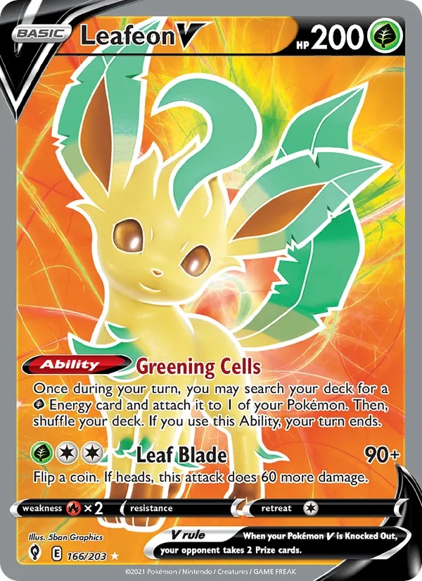 Leafeon V 166 · Evolving Skies