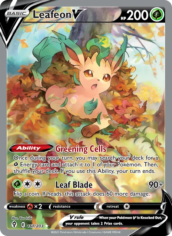 Leafeon V 167 · Evolving Skies