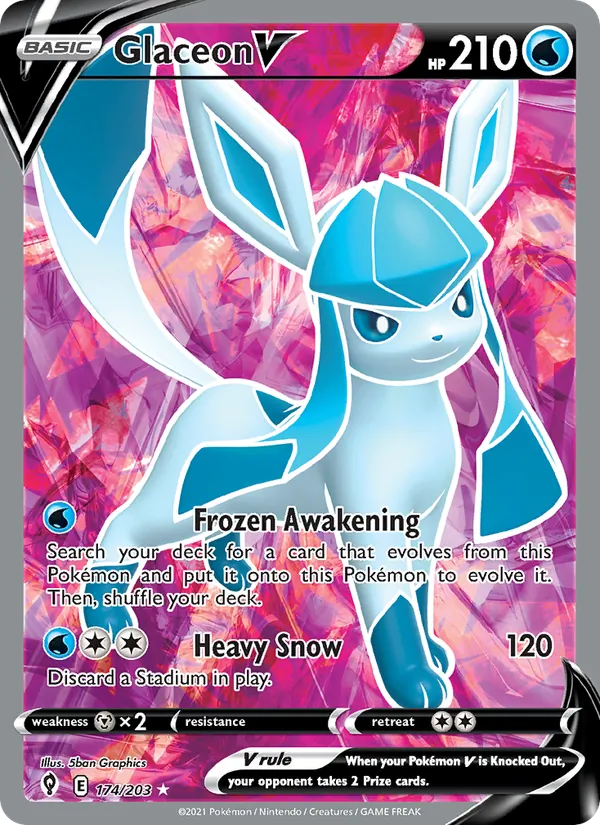 Glaceon V 174 · Evolving Skies