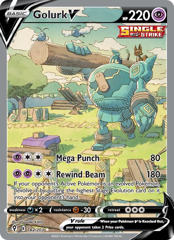 Golurk V 182 · Evolving Skies