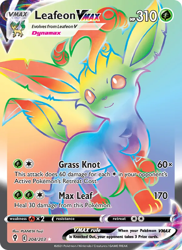 Leafeon VMAX 204 · Evolving Skies
