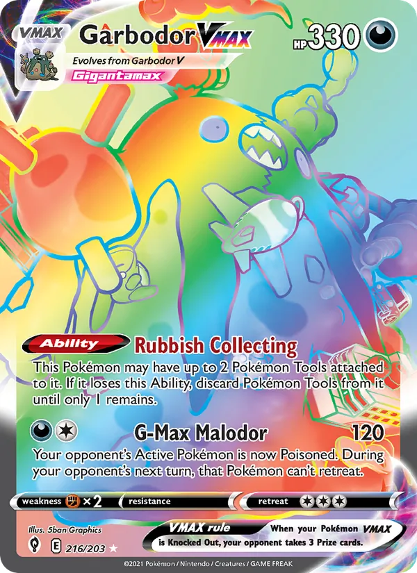 Garbodor VMAX 216 · Evolving Skies