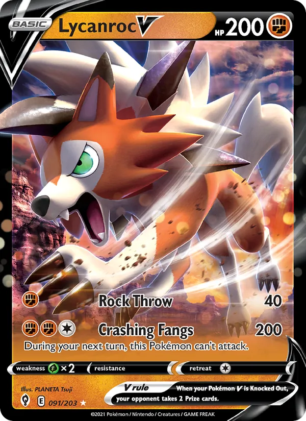 Lycanroc V 91 · Evolving Skies