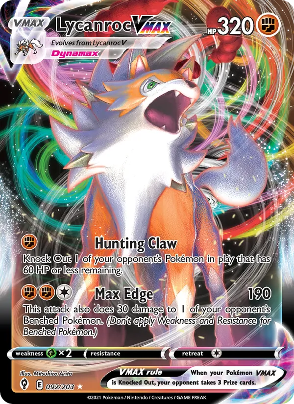 Lycanroc VMAX 92 · Evolving Skies