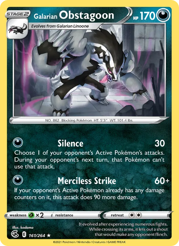 Galarian Obstagoon 161 · Fusion Strike