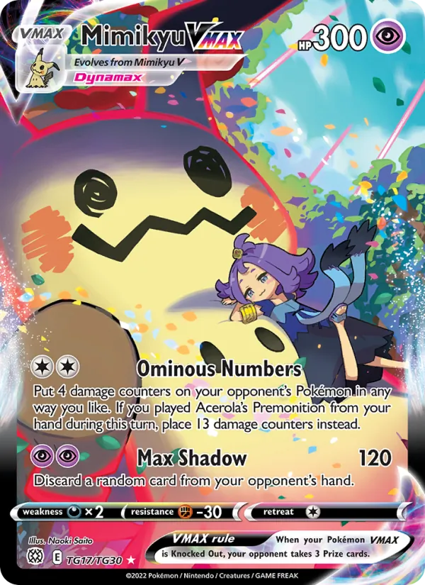 Mimikyu VMAX TG17 · Brilliant Stars Trainer Gallery