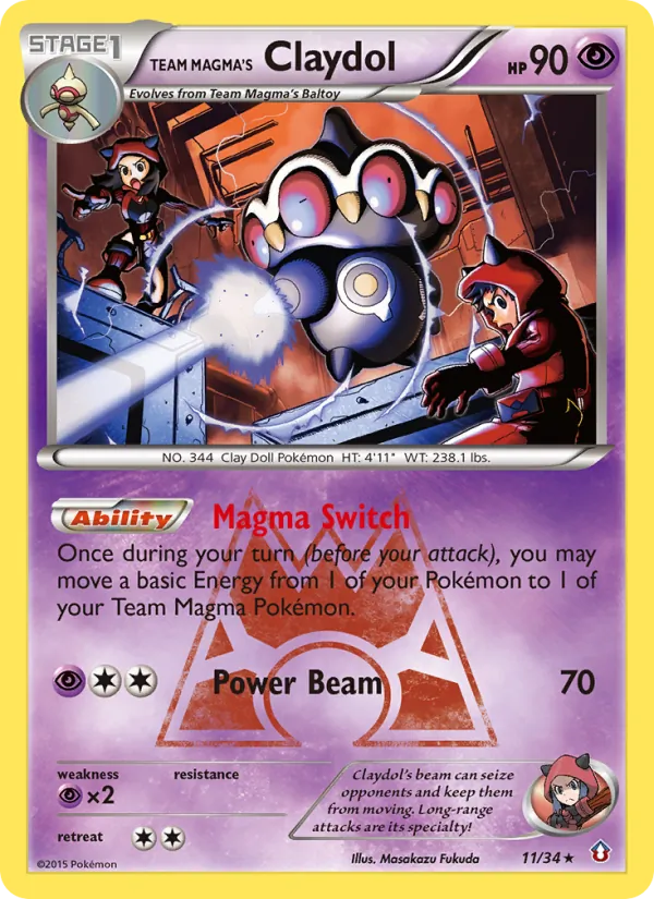 Team Magma's Claydol 11 · Double Crisis