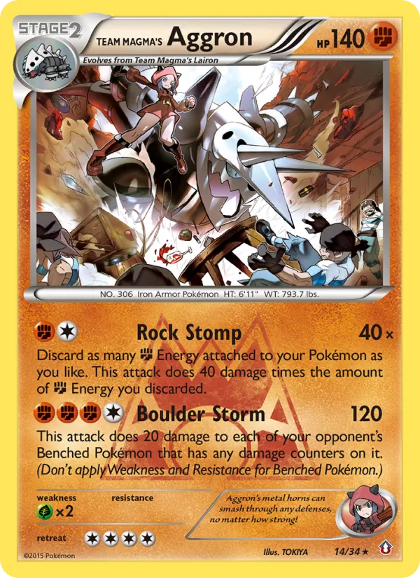 Team Magma's Aggron 14 · Double Crisis